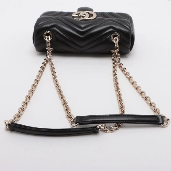 COA INCLUDED - Gucci GG Marmont Leather Chain Shoulder Bag Black 837280 - Picture 5 of 10